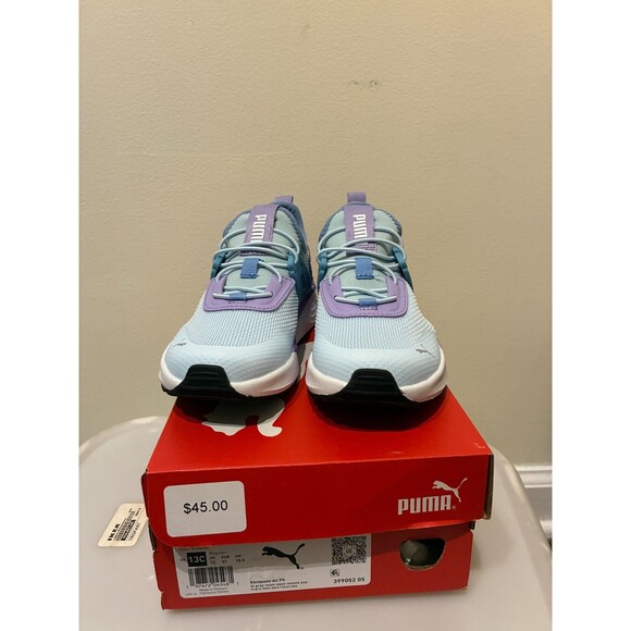 NWT Kids Puma Escapade Blue & Purple Tennis Shoes - Girls 13 - Picture 5 of 7